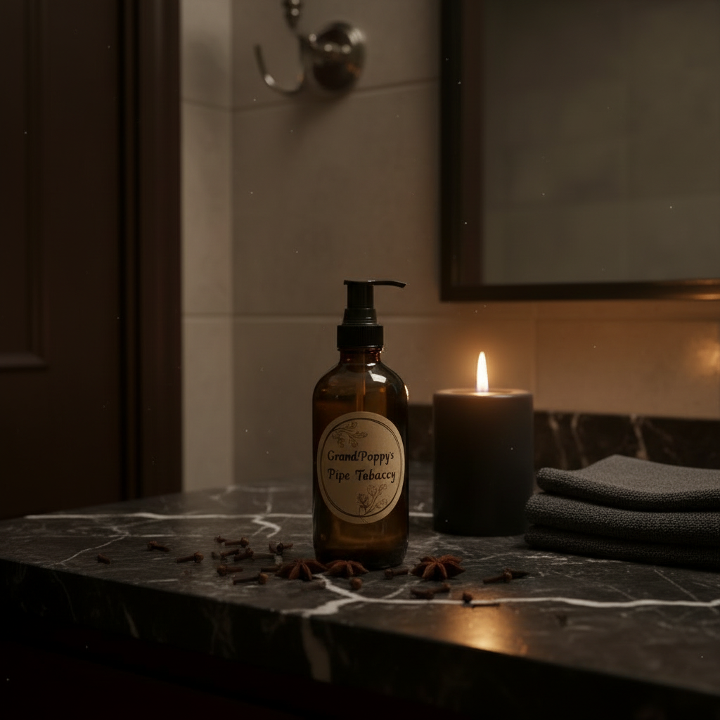 Grandpappy's Sweet Tobaccy Sanitizer – Marble Bathroom