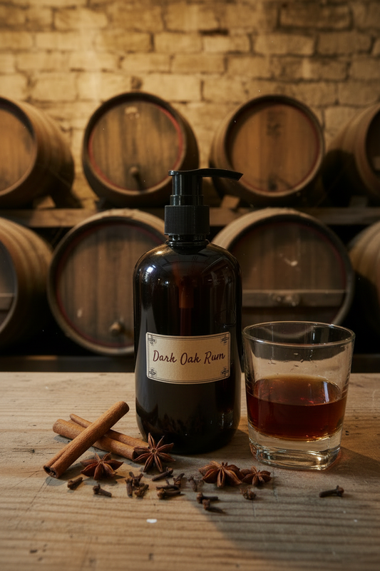 Dark Oak Rum - Distillery with Glass and Spices