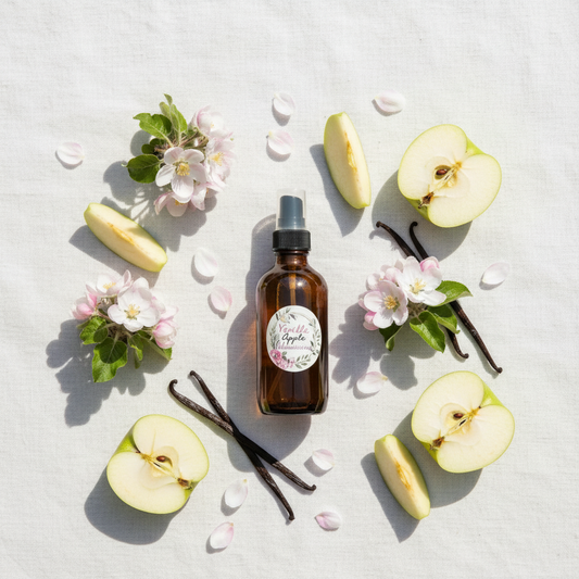 Vanilla Apple Blossoms Room Spray – Flat Lay
